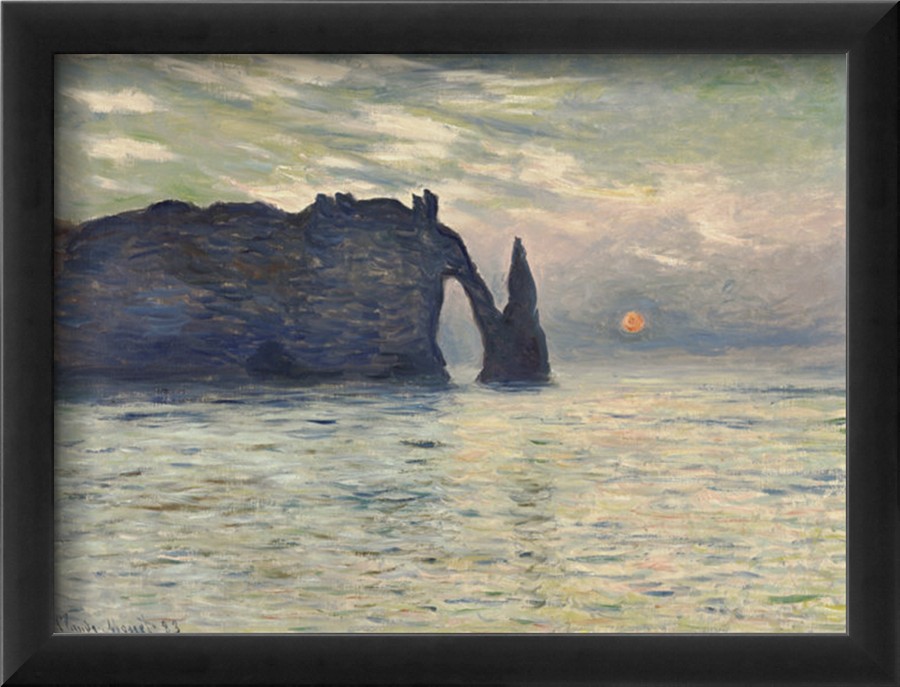 The Cliff, Etretat, Sunset-Claude Monet Painting